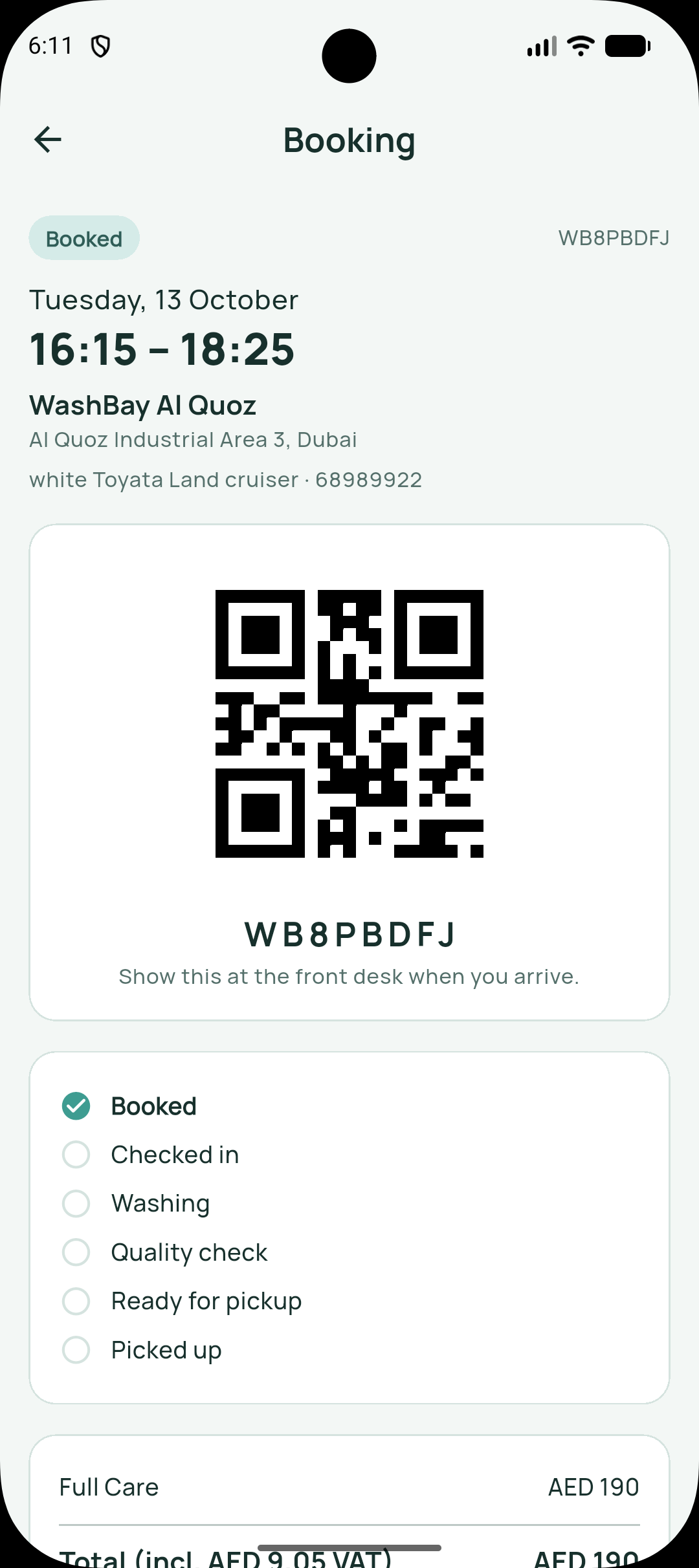 Booking with QR code